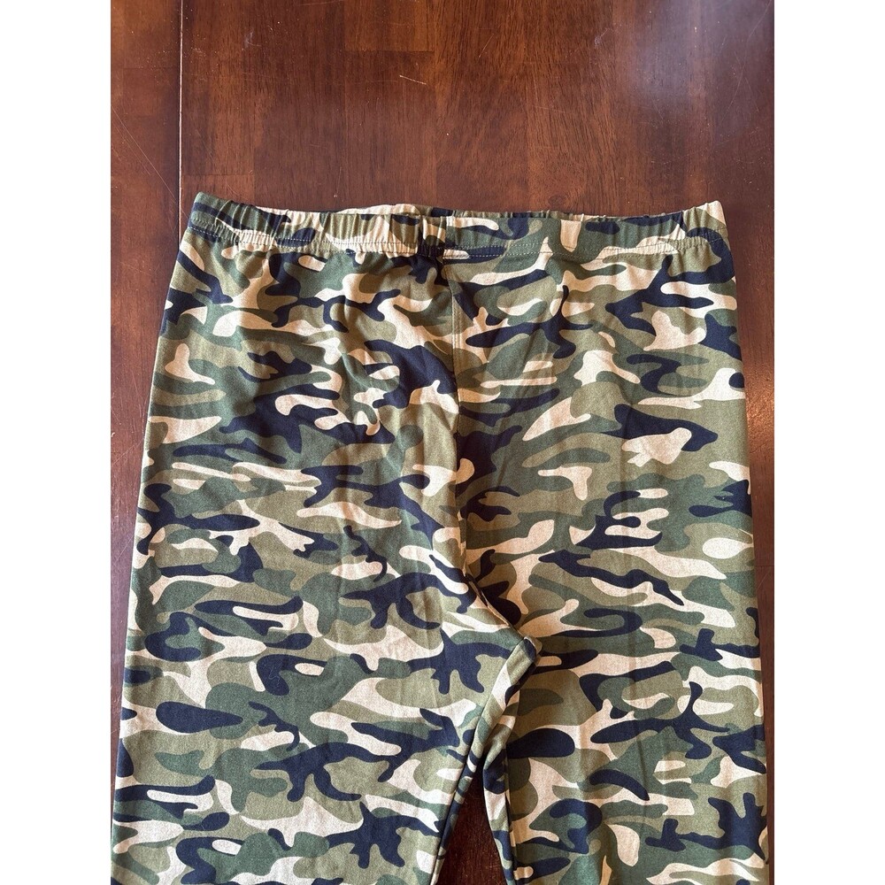Leggings camo camouflage hunting travel spring black green high waisted teacher - Picture 2 of 3